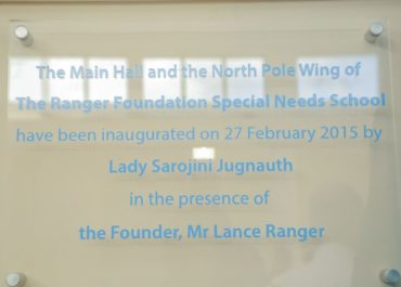 The Ranger Foundation inauguration plate