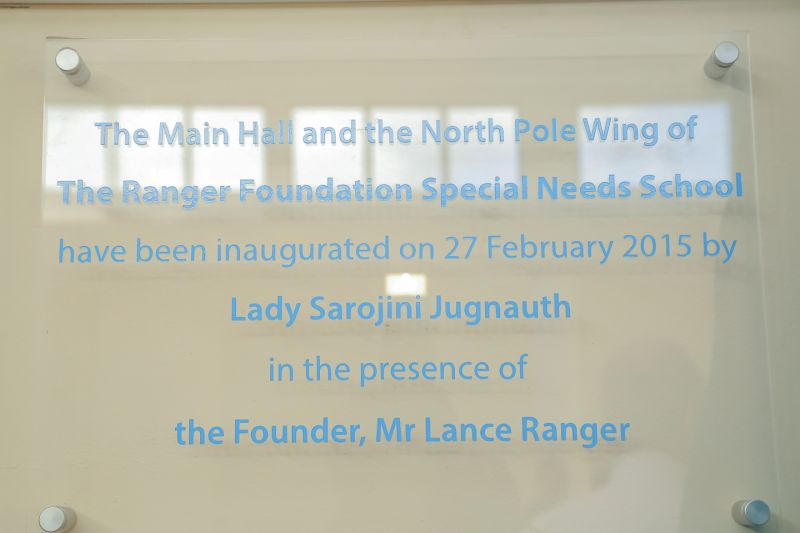 The Ranger Foundation inauguration plate